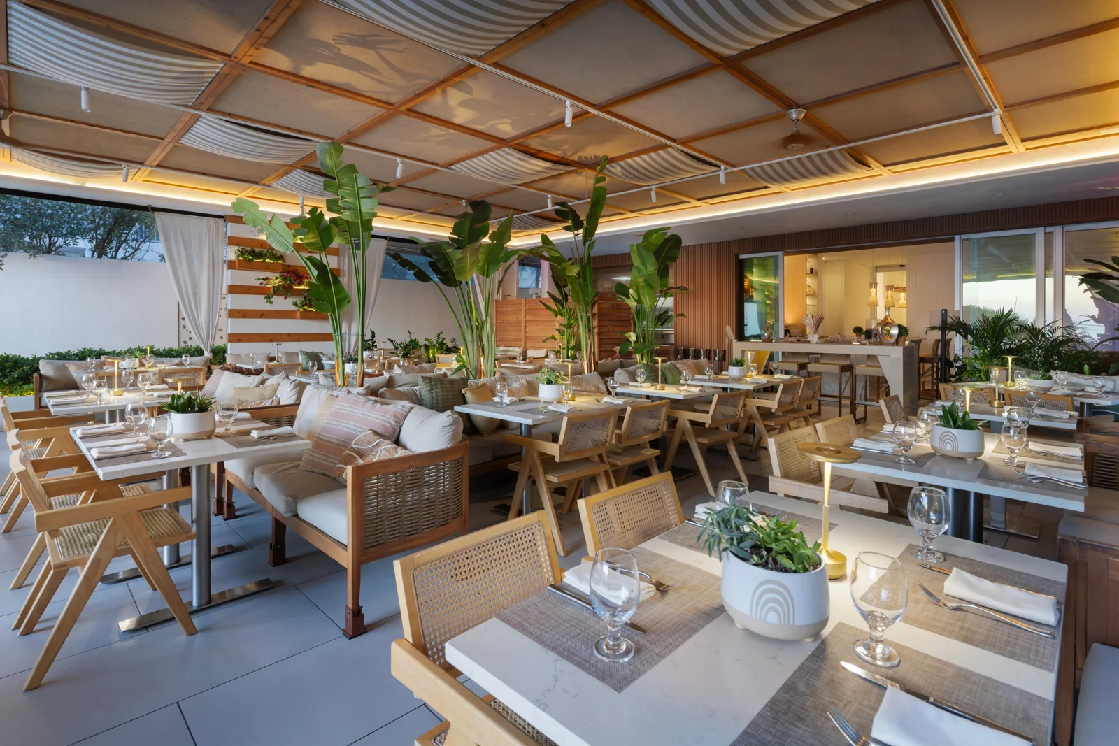 Terrace Dining at Kalypso Beach in Miami Beach