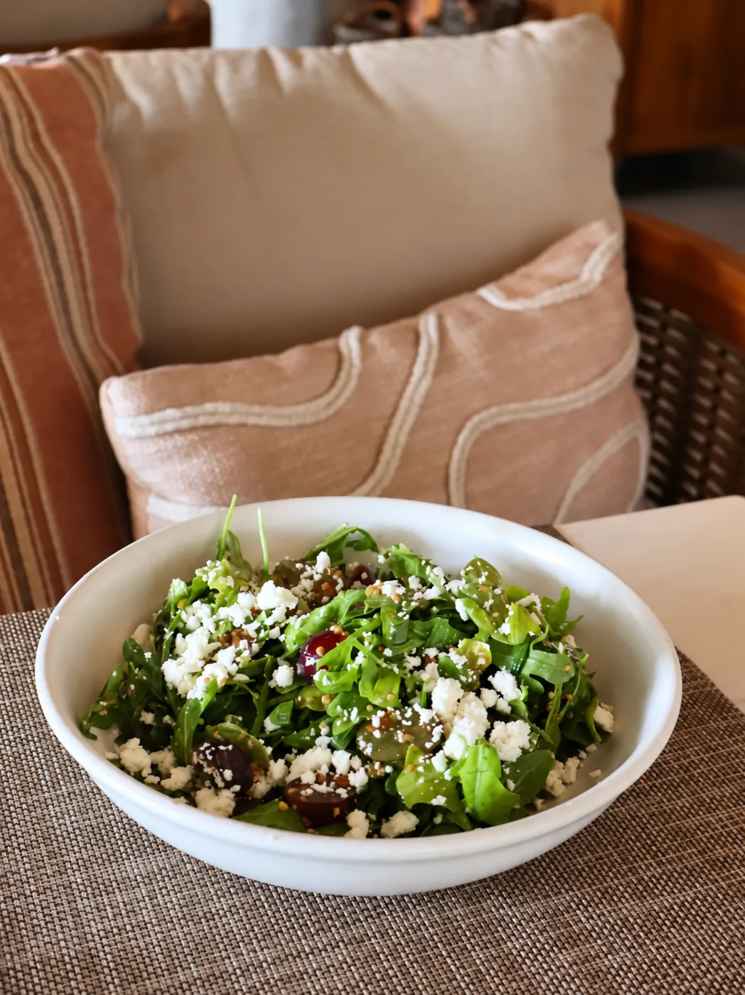Fresh green salad with crumbled cheese at Kalypso Beach